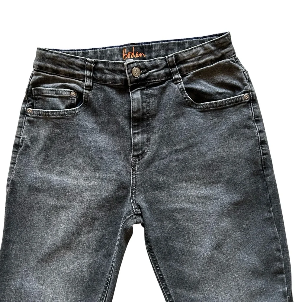 Boden Black Adjustable Waist Straight Leg Stretchy Jeans Button Zipper Sz 15Y L - Picture 2 of 10